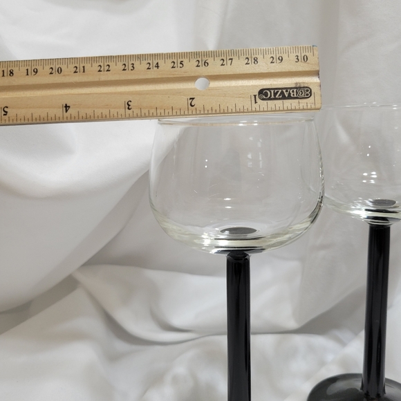 France Luminarc Black Stem Wine Glasses/Set of 3/Barware - Picture 2 of 3